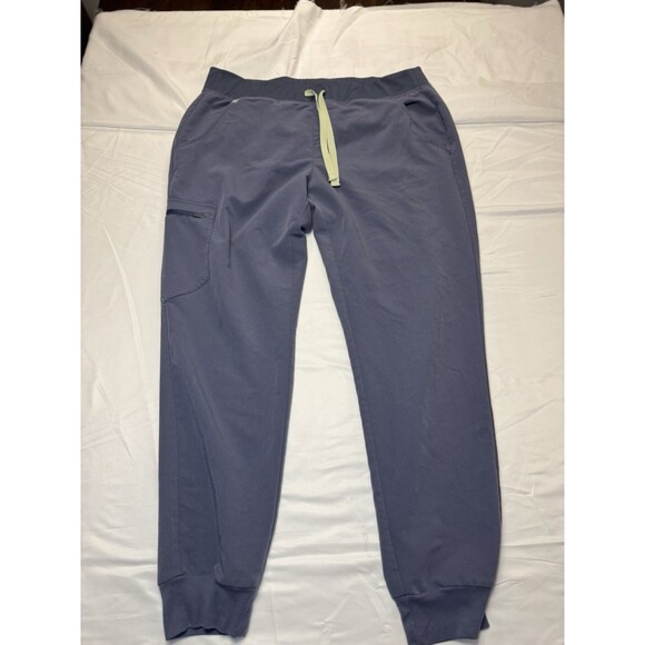 FIGS Technical Collection Blue Jogger Scrub Bottoms Drawstring Pants Size L - Picture 1 of 10